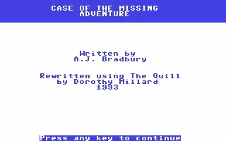 jeu Case of the Missing Adventure, The
