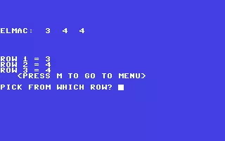 jeu ELMAC plays Nim jeu ELMAC plays Nim