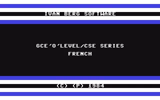 jeu GCE'O'Level - French