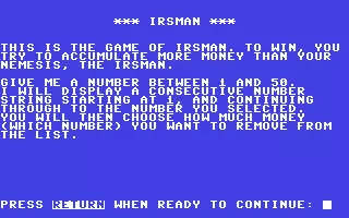 jeu Irsman