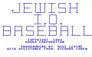 jeu Jewish IQ Baseball
