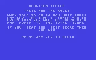 jeu Reaction Tester jeu Reaction Tester