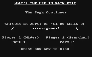 jeu What's the Use in Rain VIII jeu What's the Use in Rain VIII