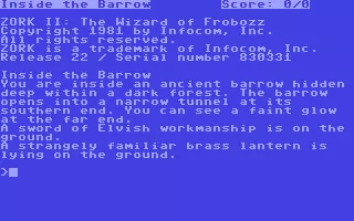 jeu Zork II - The Wizard of Frobozz