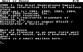 jeu Zork I - The Great Underground Empire