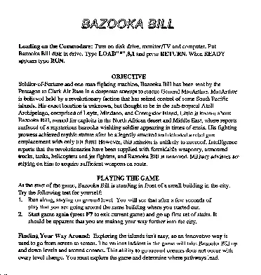 manual for Bazooka Bill