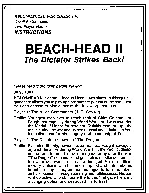 manual for Beach-Head II - The Dictator Strikes Back!