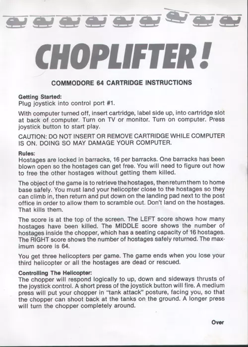 manual for Choplifter