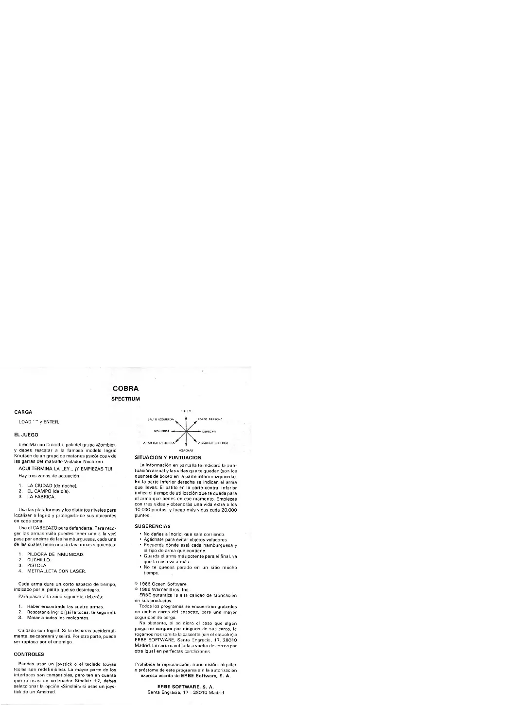 manual for Cobra