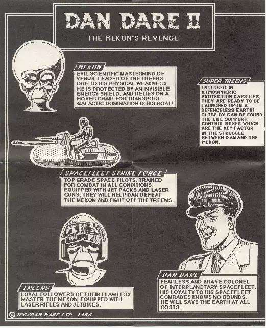 manual for Dan Dare II - Mekon's Revenge