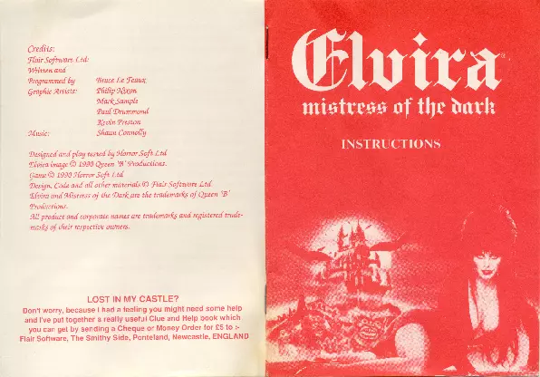 manual for Elvira - Mistress of the Dark