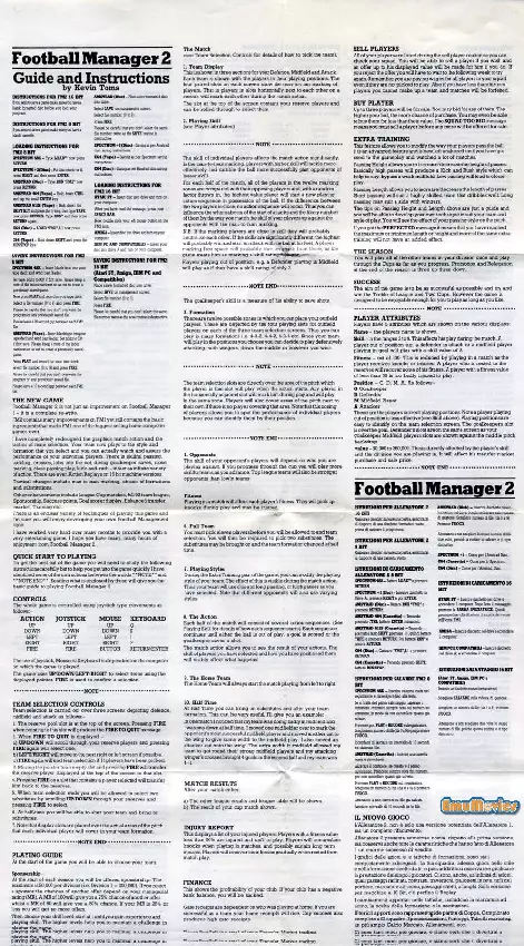 manual for Football Manager II