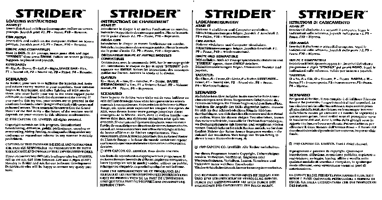 manual for Strider