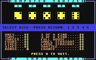 Image n° 1 - screenshots  : Computer Yahtzee