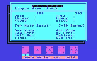 Image n° 1 - screenshots  : Computer Yehtzee