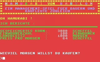 Image n° 1 - screenshots : Hamurabi von Babylon Image n° 1 - screenshots : Hamurabi von Babylon