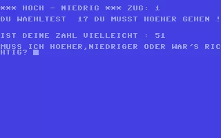 Image n° 1 - screenshots : Hoch niedrig Image n° 1 - screenshots : Hoch niedrig