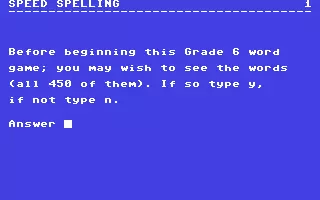 Image n° 1 - screenshots : Speed Spelling 6 Image n° 1 - screenshots : Speed Spelling 6