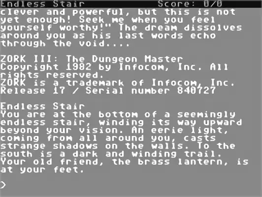 Image n° 2 - screenshots : Zork III - The Dungeon Master