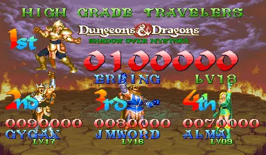 Image n° 1 - scores : Dungeons & Dragons: Shadow over Mystara (Euro 960223)