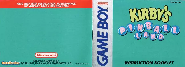 manual for Kirby's Pinball Land