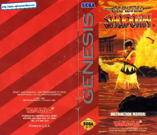 manual for Samurai Shodown - Samurai Spirits