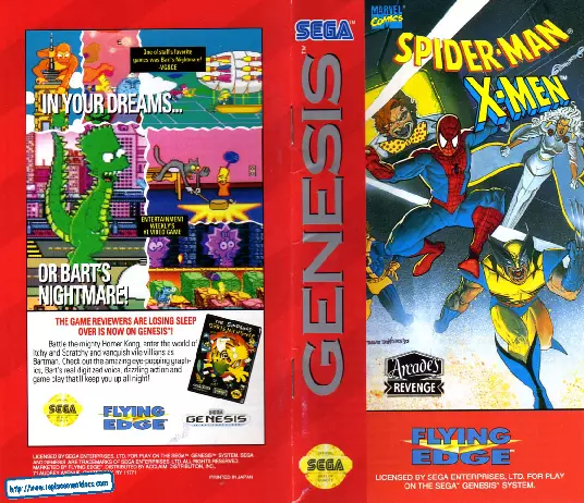 manual for Spider-Man and the X-Men in Arcade's Revenge