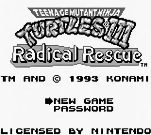 Image n° 6 - titles : Teenage Mutant Ninja Turtles III - Radical Rescue