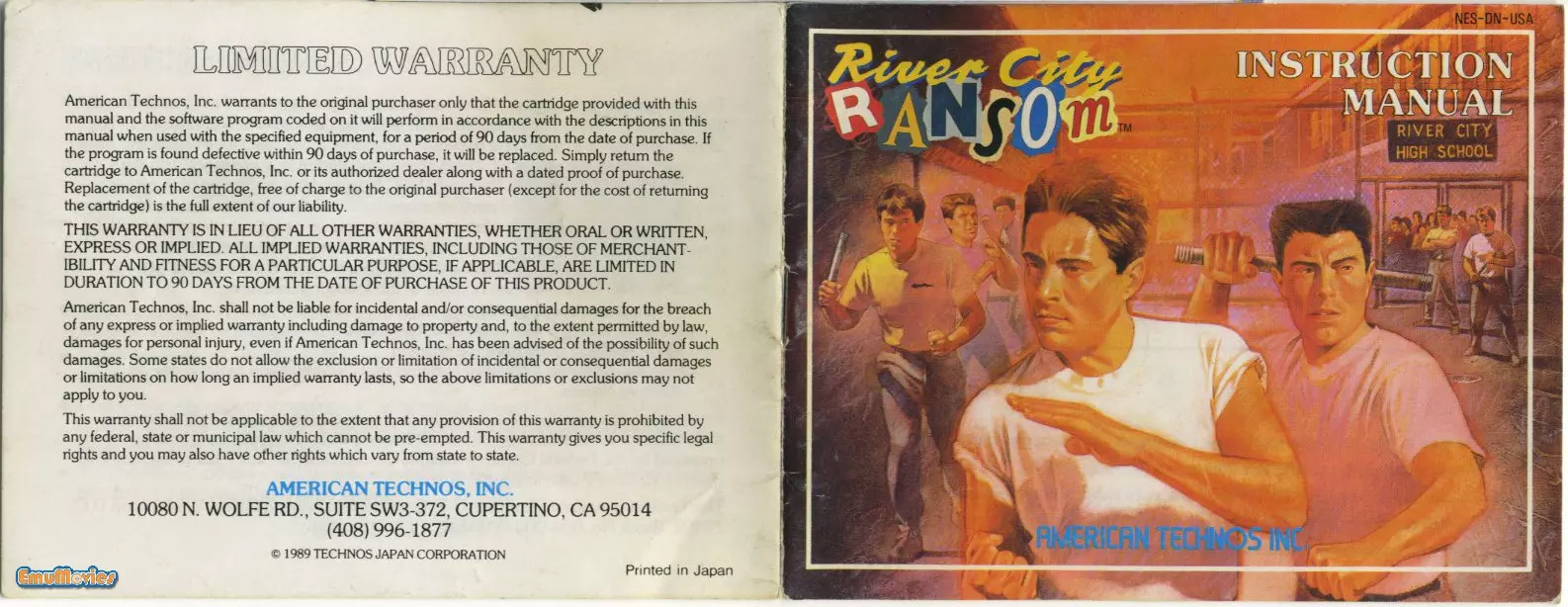manual for River City Ransom EX