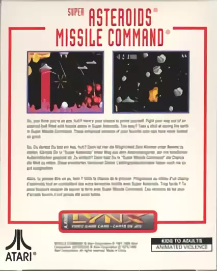Image n° 2 - boxback : Super Asteroids & Missile Command