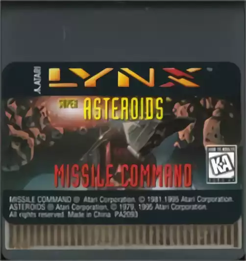 Image n° 3 - carts : Super Asteroids & Missile Command