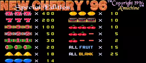 jeu New Cherry '96 Special Edition (v3.62, DK PCB) jeu New Cherry '96 Special Edition (v3.62, DK PCB)