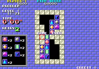 Image n° 1 - gameover : Puzznic (bootleg, set 2) Image n° 1 - gameover : Puzznic (bootleg, set 2)
