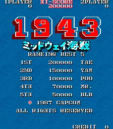 Image n° 5 - scores : 1943: Midway Kaisen (Japan, Rev B)