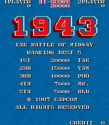 Image n° 6 - scores : 1943: The Battle of Midway (US, Rev C)