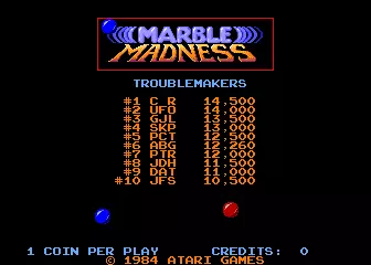 Image n° 5 - scores : Marble Madness (set 1) Image n° 5 - scores : Marble Madness (set 1)