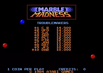 Image n° 2 - scores : Marble Madness (set 3) Image n° 2 - scores : Marble Madness (set 3)