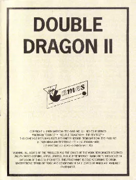 manual for Double Dragon II - The Revenge