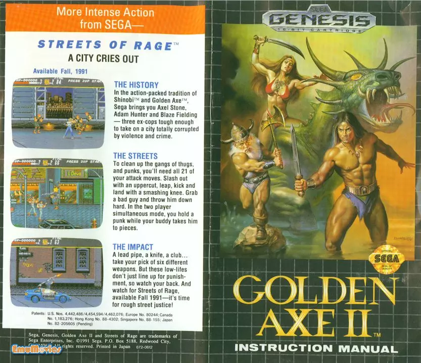 manual for Golden Axe II