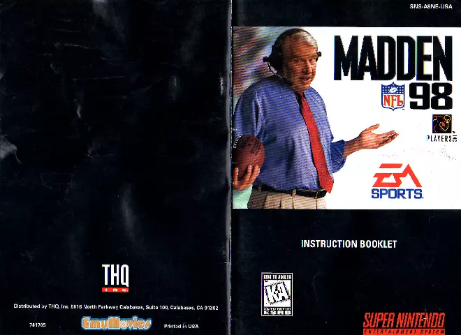 manual for Madden NFL 98