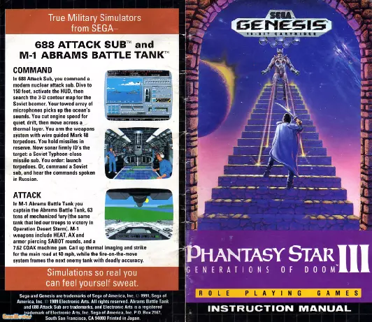 manual for Phantasy Star III - Generations of Doom