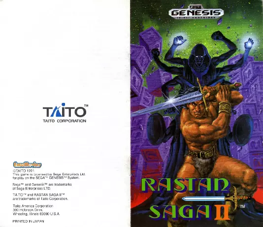 manual for Rastan Saga 2