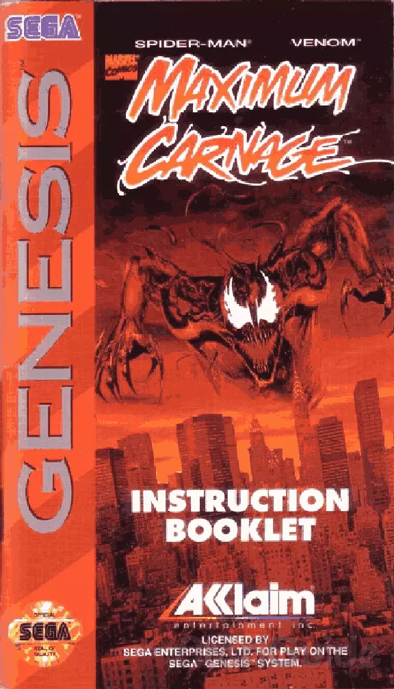 manual for Spider-Man and Venom - Maximum Carnage