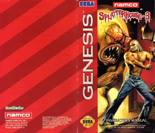 manual for Splatterhouse 3