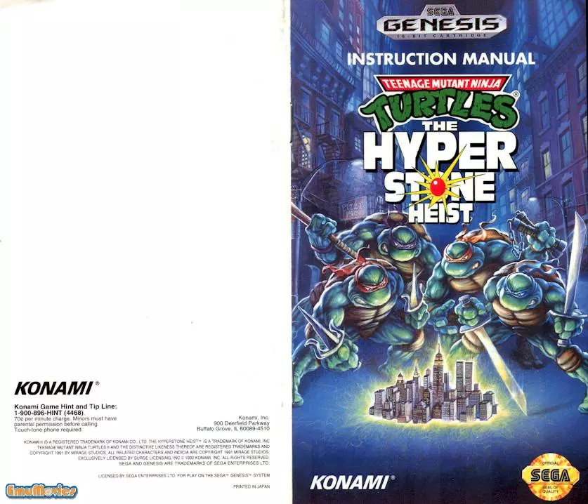 manual for Teenage Mutant Ninja Turtles - The Hyperstone Heist