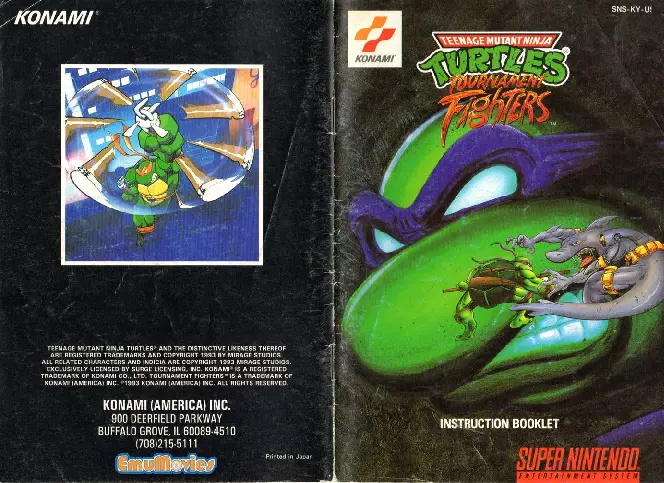 manual for Teenage Mutant Ninja Turtles - Tournament Fighters