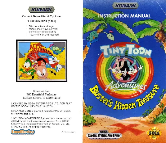 manual for Tiny Toon Adventures - Buster's Hidden Treasure