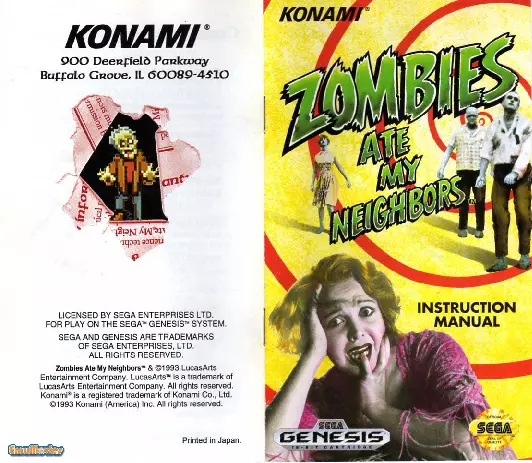 manual for Zombies Ate My Neighbors