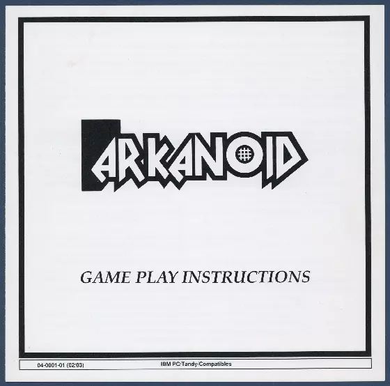 manual for Arkanoid II