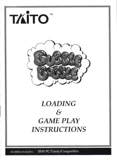 manual for Bubble Bobble